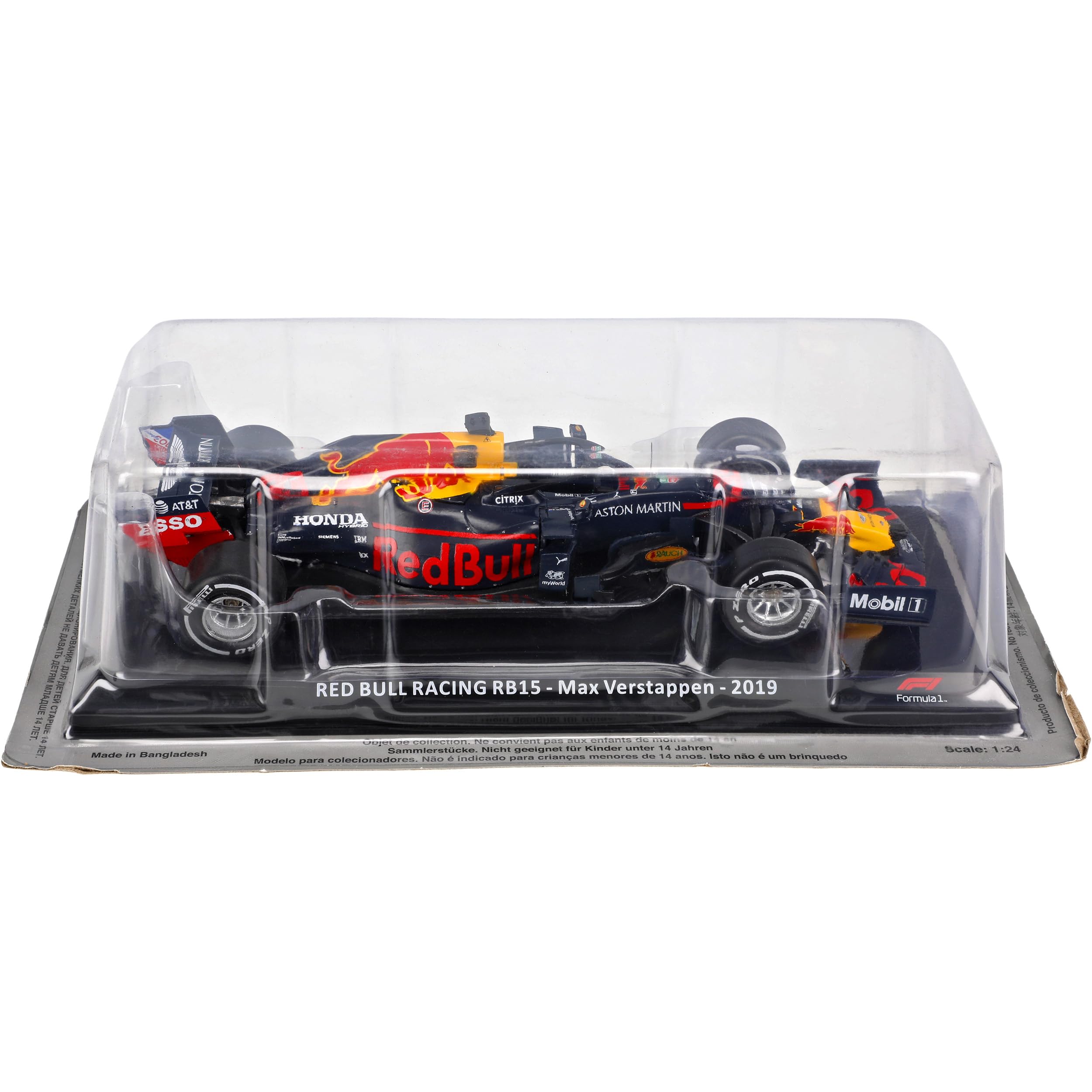RB15 Max Verstappen 2019 Formel 1 mit Sockel und Vitrine 1/24 Modell Auto