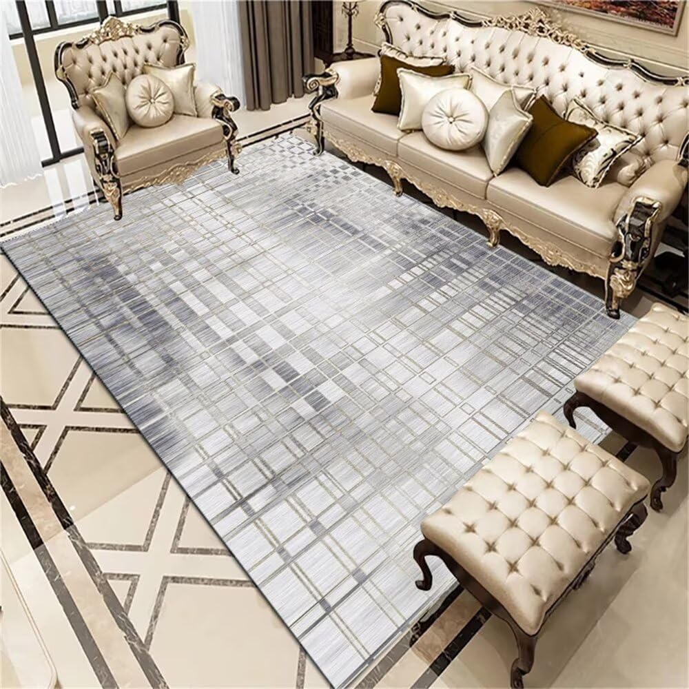 Tapis de chambre adulte gris moderne 50x80cm idéal pour espace de jeu de gamer