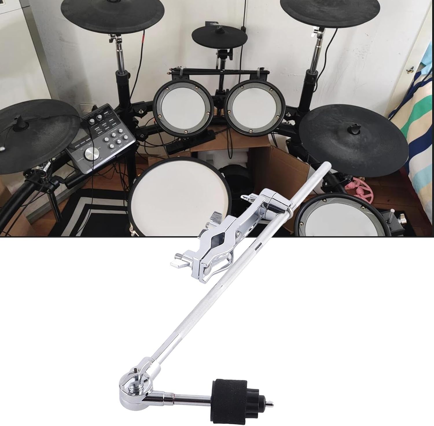 Drum Cymbal Arm Multifunction Adjustable Stand Connector Extension Rack 23.43inch Metal for Concert Band
