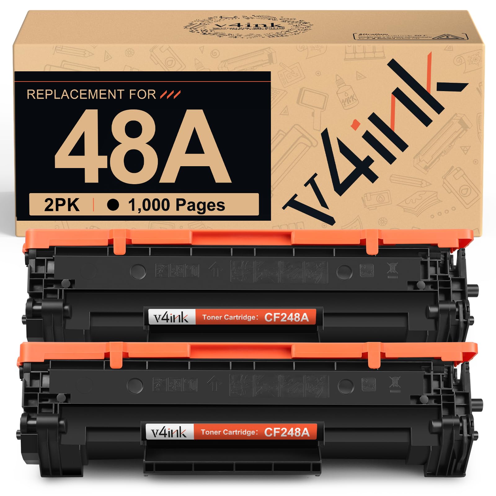 v4ink 2PK CF248A Toner Cartridge 2-Pack