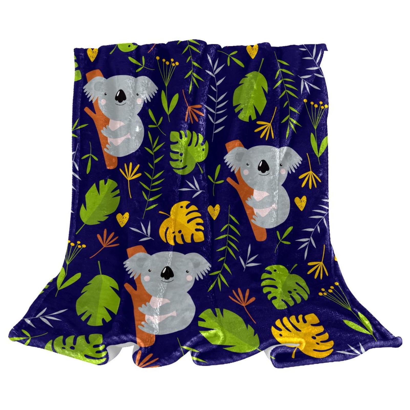 Couverture polaire koala plaid chaud et doux finitions soignees
