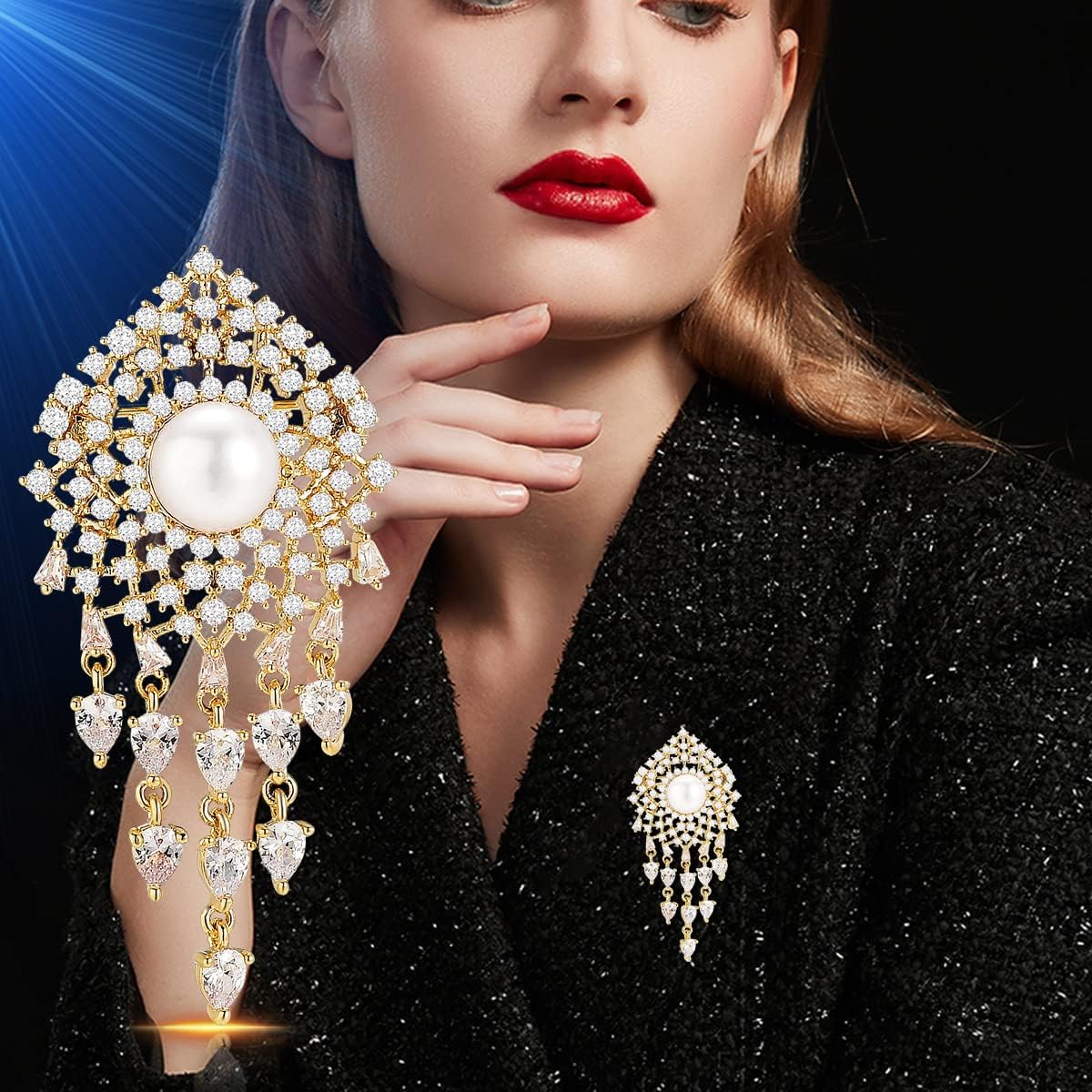 Pearl Brooch Broches Jewelry For Women Fashion Christmas Gifts Wife Mom Girlfriend, Anniversary Birthday Fine Jewelry Gifts for Her