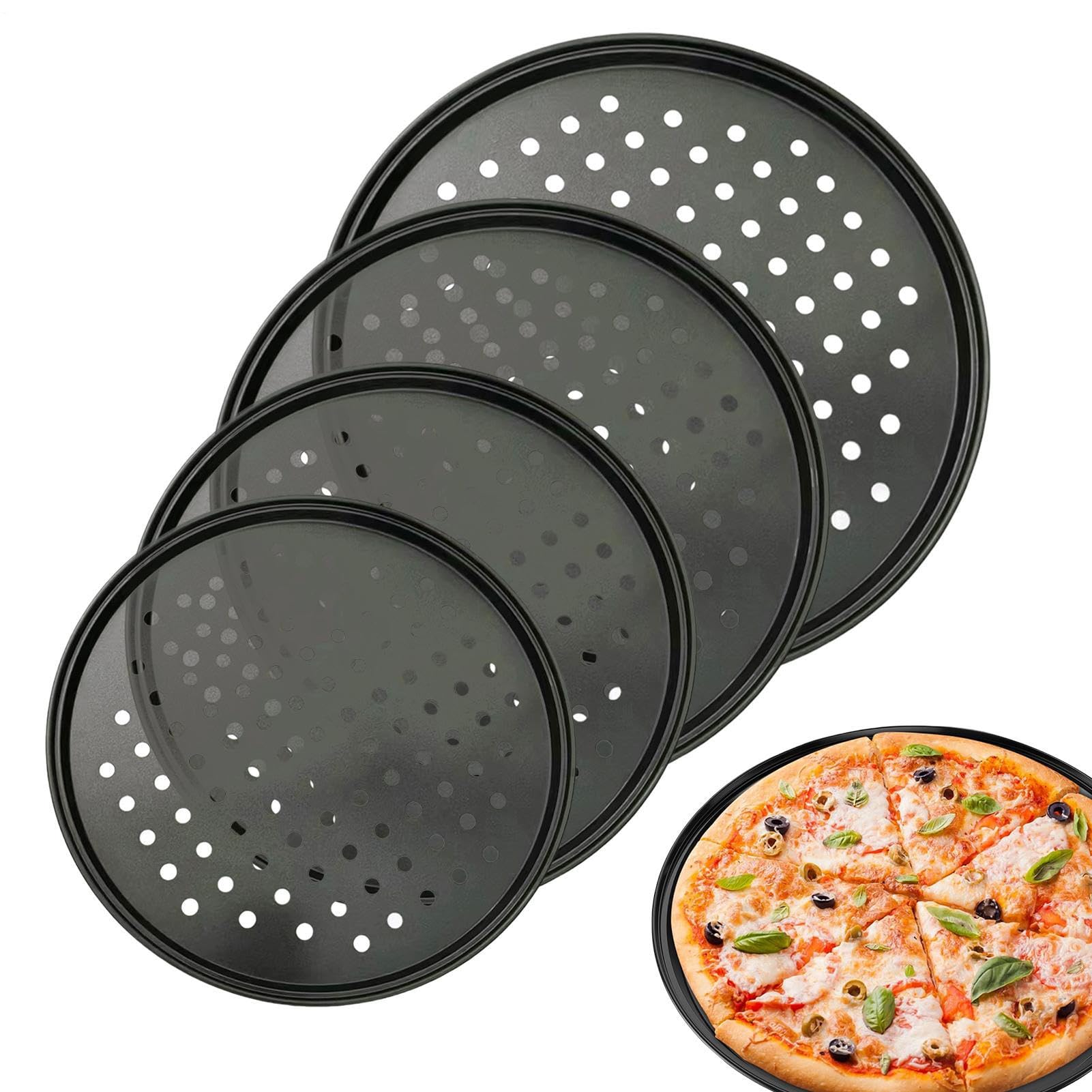 Lot de 4 plaques anti-adhésive acier au carbone pour cuisine et BBQ