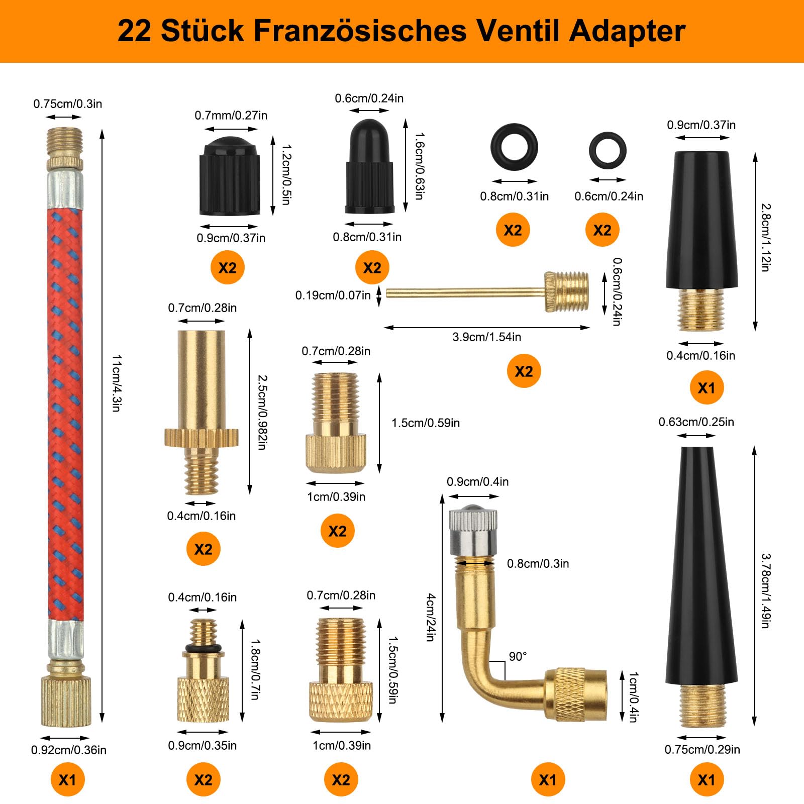 KRYMXAR 2 Stück Luftpumpe Adapter - Für Französische & Autoventile