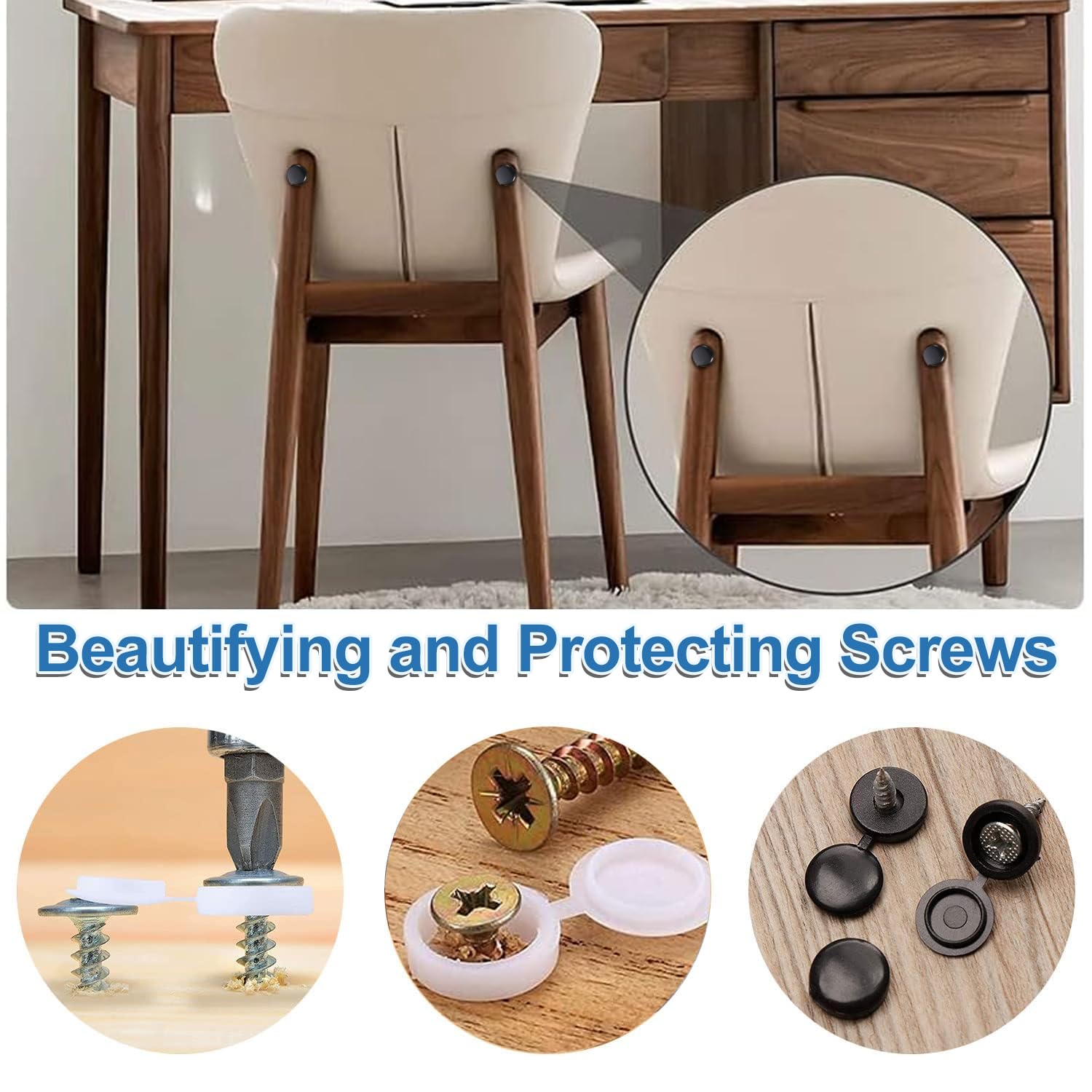 Kit Sicurezza Targa 12 Pezzi Kit Completo Viti E Tappi Per Targhe Auto - 12 Pezzi Con Tappi Neri, Bianchi, Gialli E 6 Viti Autofilettanti Tappi Viti Targa - Foto 3