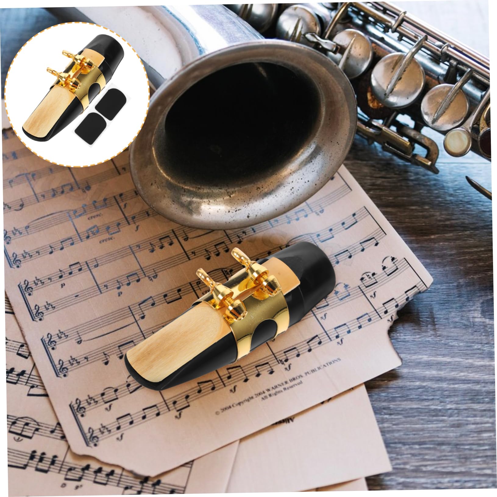 Abaodam 3pièces Saxophone Alto Avec Embouchure Professionnelle De Bec Couvre-bec Anche Et Coussinets Pour Musiciens