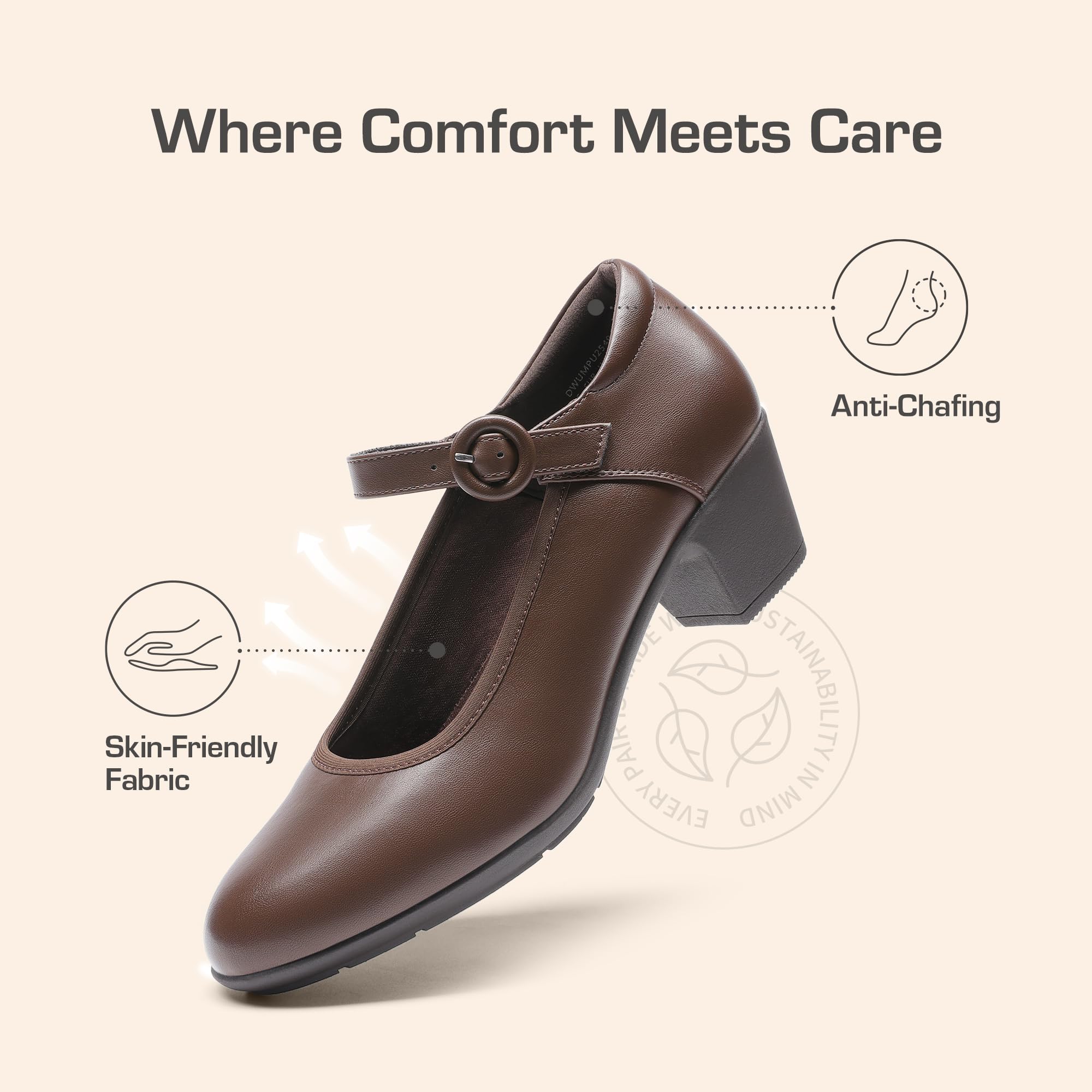 DREAM PAIRS Mary Jane Chaussures à talons bas et épais pour femme - Escarpins confortables - Pour le travail et les affaires
