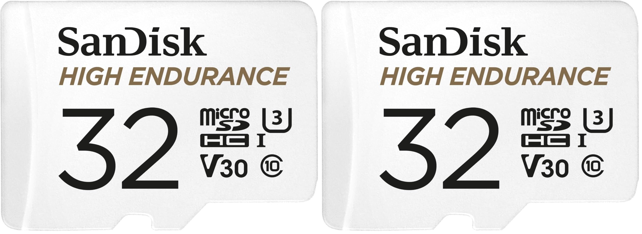 SanDisk High Endurance microSDHC Speicherkarte 32 GB + Adapter (Für Dash-Cams und Private Überwachungskameras, 100 MB/s Lesen, V30 für Full-HD und 4K-Videos) (Packung mit 2)