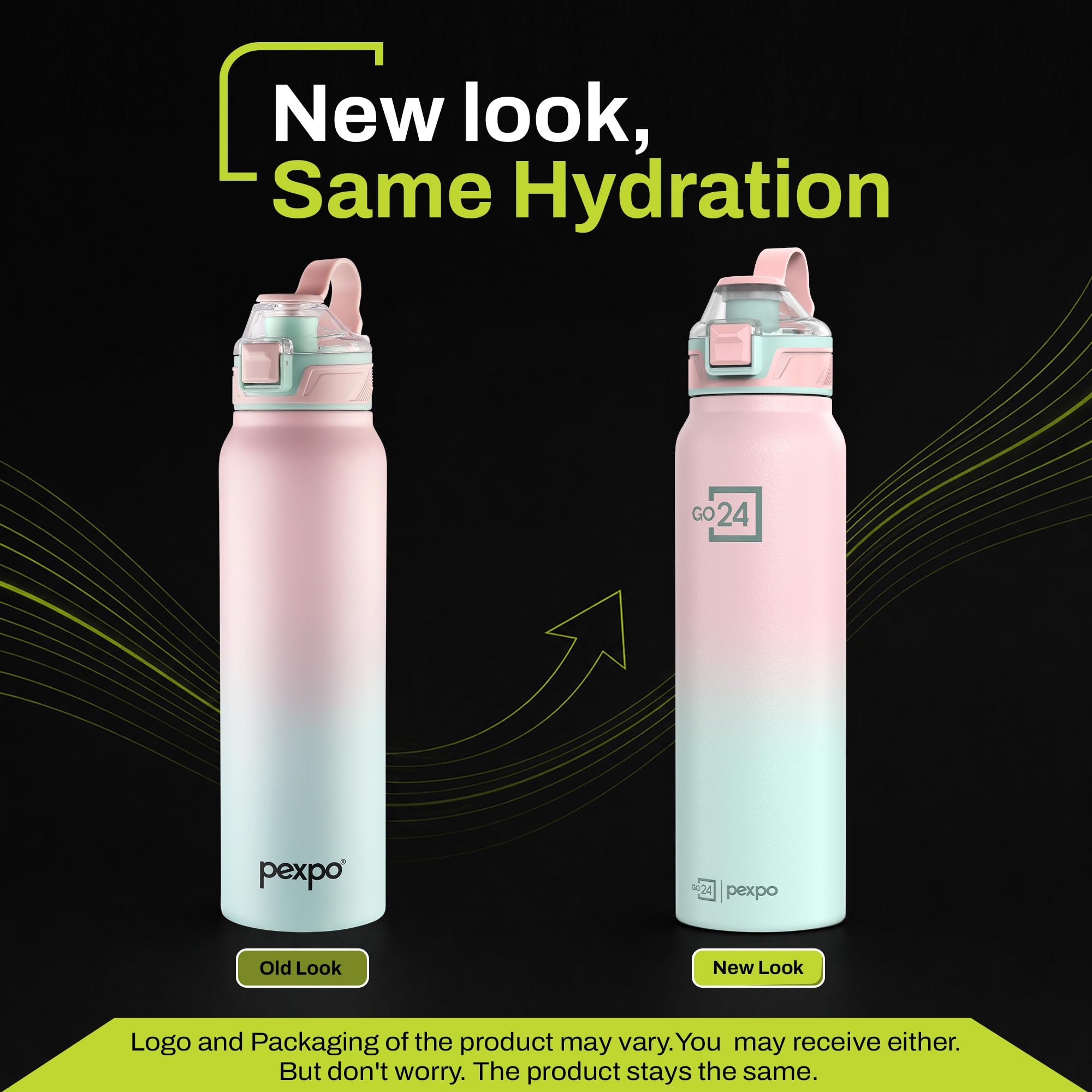 Go24 pexpo Stainless Steel Water Bottle 1 Litre, 3 Layer Vacuum Insulated — Amazon image 3