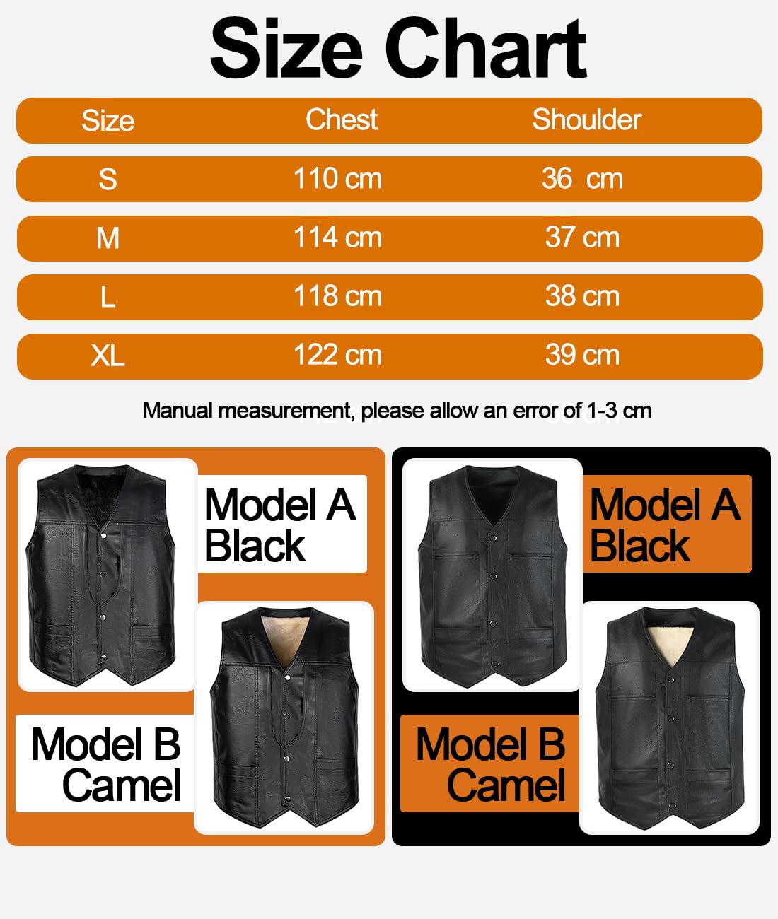 Gilet PU Pelle Uomo Moto Smanicato Giacca Pelle Invernale Motociclista Gilet Foderato in Pile Classico Nero Leatherick Gilet