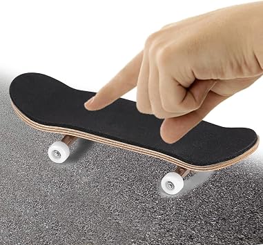 Mini Finger Skateboard, Fingerboard, Finger Skateboards, Wooden Finger Board Sport Training Props in Light Brown with Ball Bearings Wheels Alloy Fingerboards