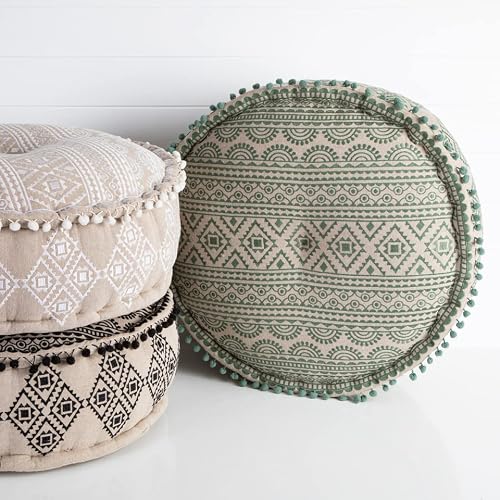White Pouf Ottoman With Handmade Design Unique And Stylish Decoration Comfortable Pouf Ottoman Perfect For Extra Seating Or Footrest In Living Room Bedroom Outdoor By Eyes Of Gypsy #TOP4