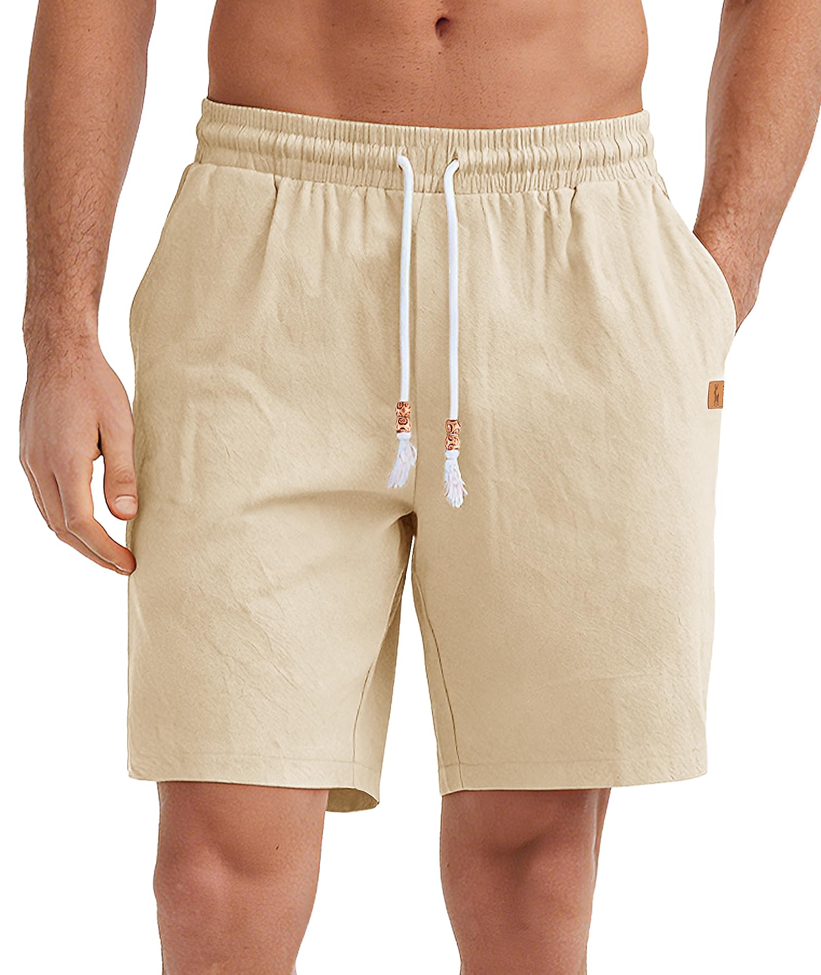 SwissWell Pantalones Cortos Hombre de Lino Bermudas Hombre Verano Casual Pantalón Corto Playa Vacaciones Shorts con Cintura Elástica y Bolsillo — view 9