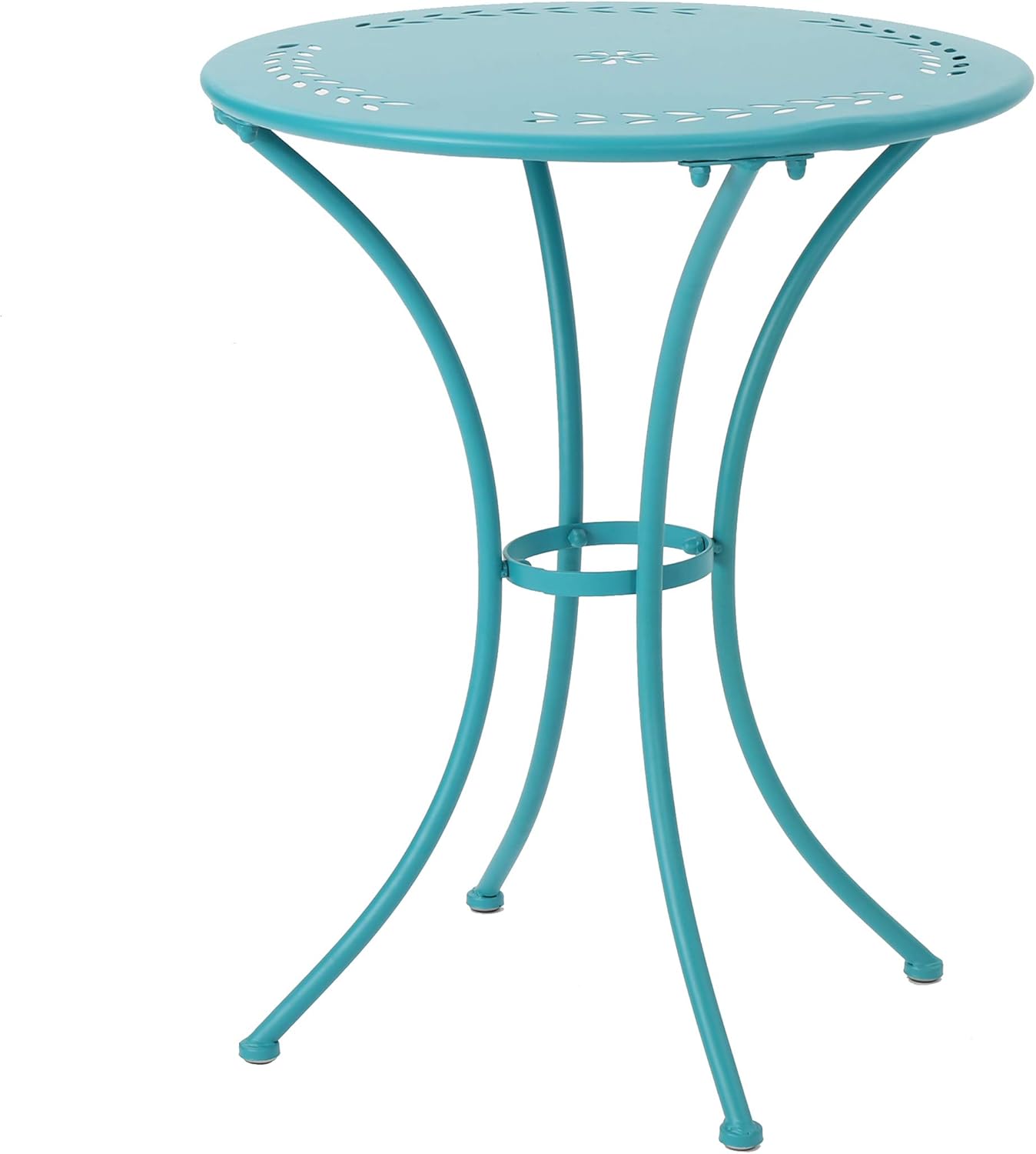 Christopher Knight Home Lourdes Iron Bistro Set, 3-Pcs Set, Matte Teal : Patio, Lawn & Garden