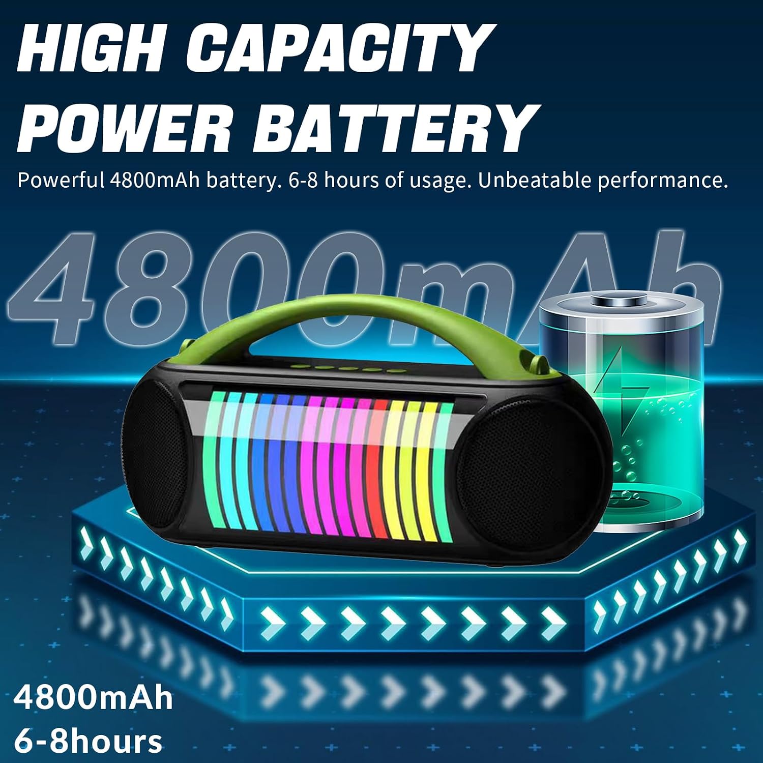 ZZA K9 with illustration of 4800mAh high capacity power battery