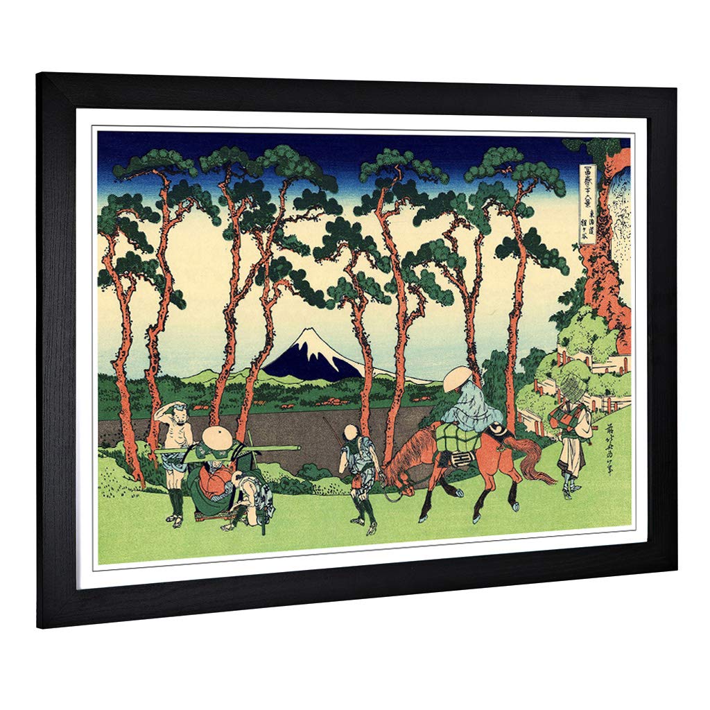 Big Box Art Framed Print of Hokusai Japanese Oriental Hodogaya Design | Wall Art Picture | Home Decor for Kitchen, Living Room, Bedroom, Hallway, Black, A2 / 24.5x18 Inch / 62x45cm