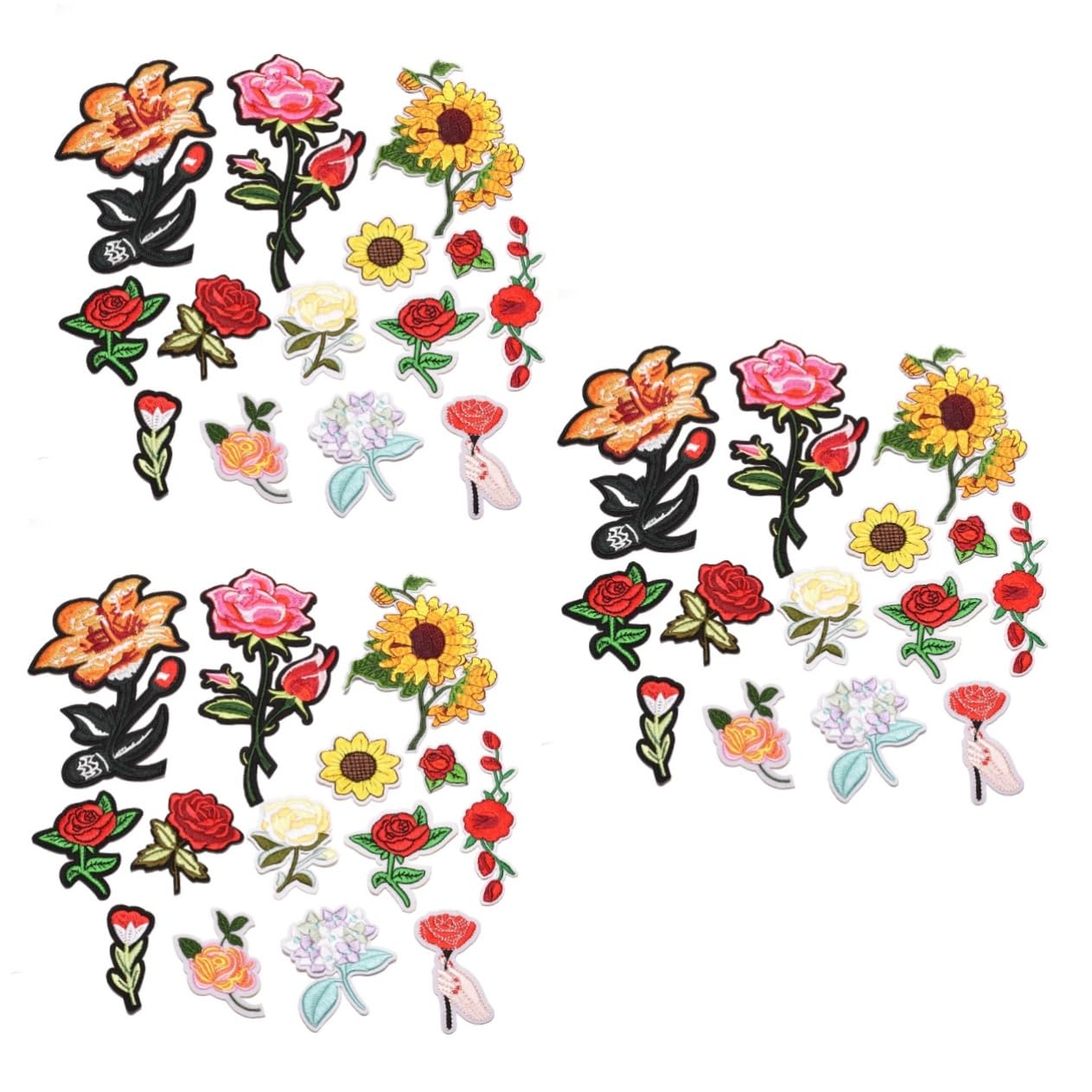 STOBOK 42piezas Parches Bordados De Flores Para Decoración De Ropa Apliques Para Camisetas Chaquetas Gorras y Accesorios Material Ecológico Fácil De Coser o Planchar