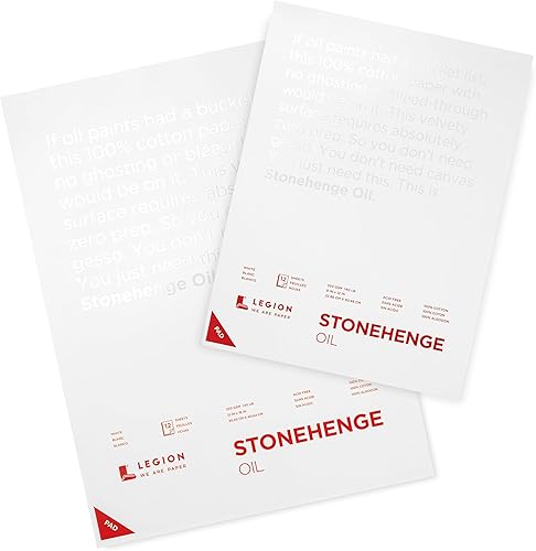 Miniatura 7 de Stonehenge Aceite 11.29 oz 9x12 Almohadilla Blanca, 12 Hojas