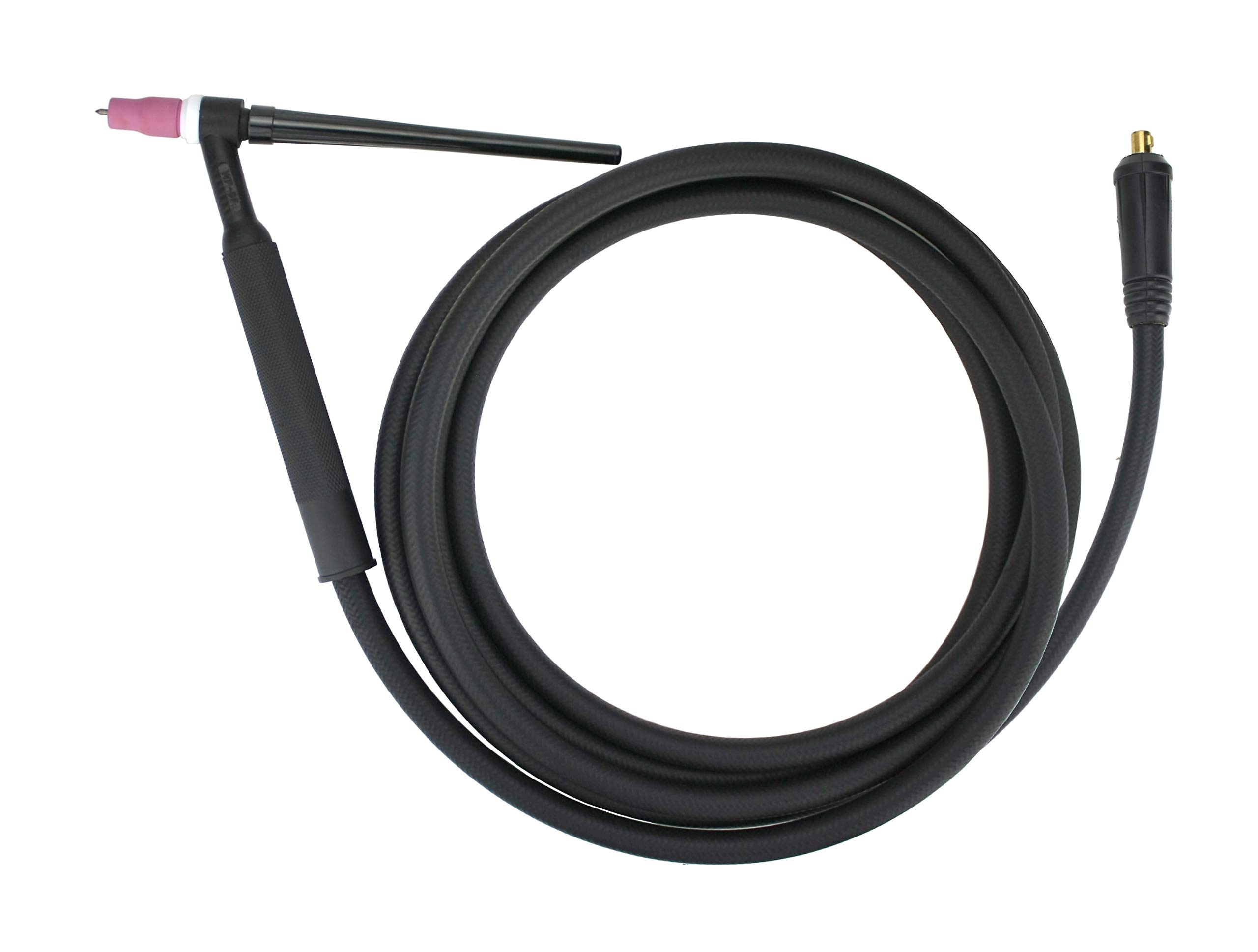 9F Series - 125 Amp - Air Cooled - Flexible Head TIG Torch - 25 feet 1-Piece Cable - INLINE Gas Dinse 10-25 Connector - (Welders with Gas Solenoid)