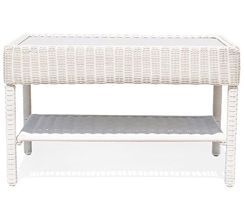 Park Meadow Outdoor Wicker Coffee Table All-Weather HDPE Rattan Patio