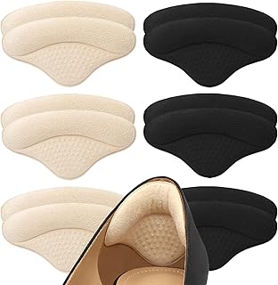 6 Pairs Heel Pads Heel Grips Liner for Loose Shoes, Heel Cushion Pads Heel