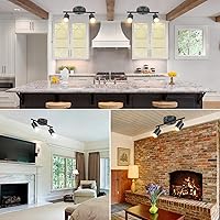 Vista 4 de BoostArea - Kit de iluminación LED de 2 luces, níquel mate, 2 direcciones, lámpara de techo, cabezal de luz flexible giratorio para cocina, sala