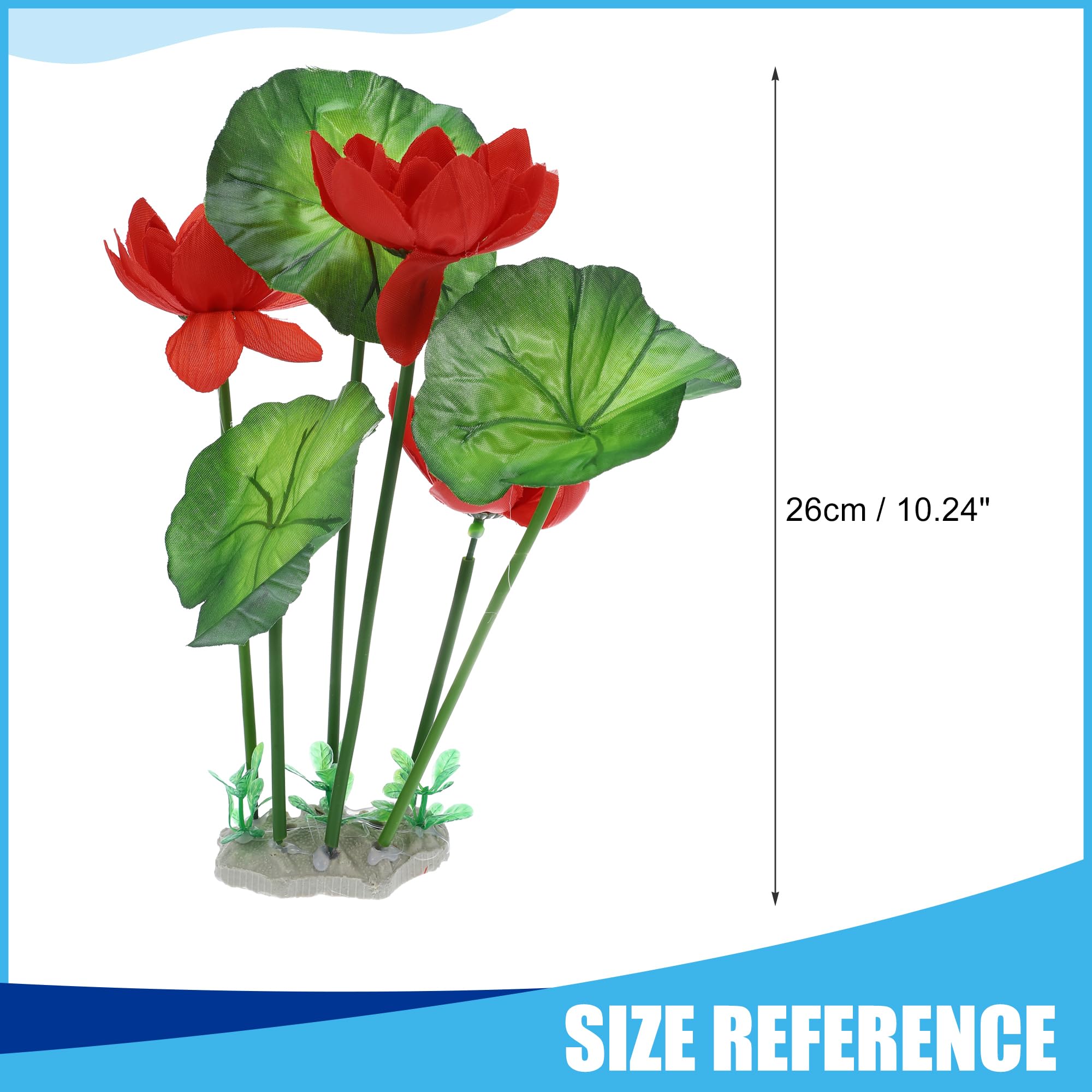 CAPASTEC Aquarium Decoration, Mini PE Ceramics Aquarium Decorations Plants for Aquarium Fish Tank,10.24Inch(Red) - Image 3