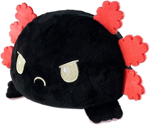 Miniatura 2 de TeeTurtle - El peluche original reversible de ajolote - Rosa + Negro - Bonitos animales sensoriales de peluche que muestran tu estado de ánimo de 4
