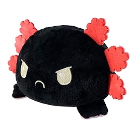 TeeTurtle - The Original Reversible Axolotl Plushie - Pink + Black - Cute Sensory Fidget Stuffed Animals That Show Your Mood 4 inch