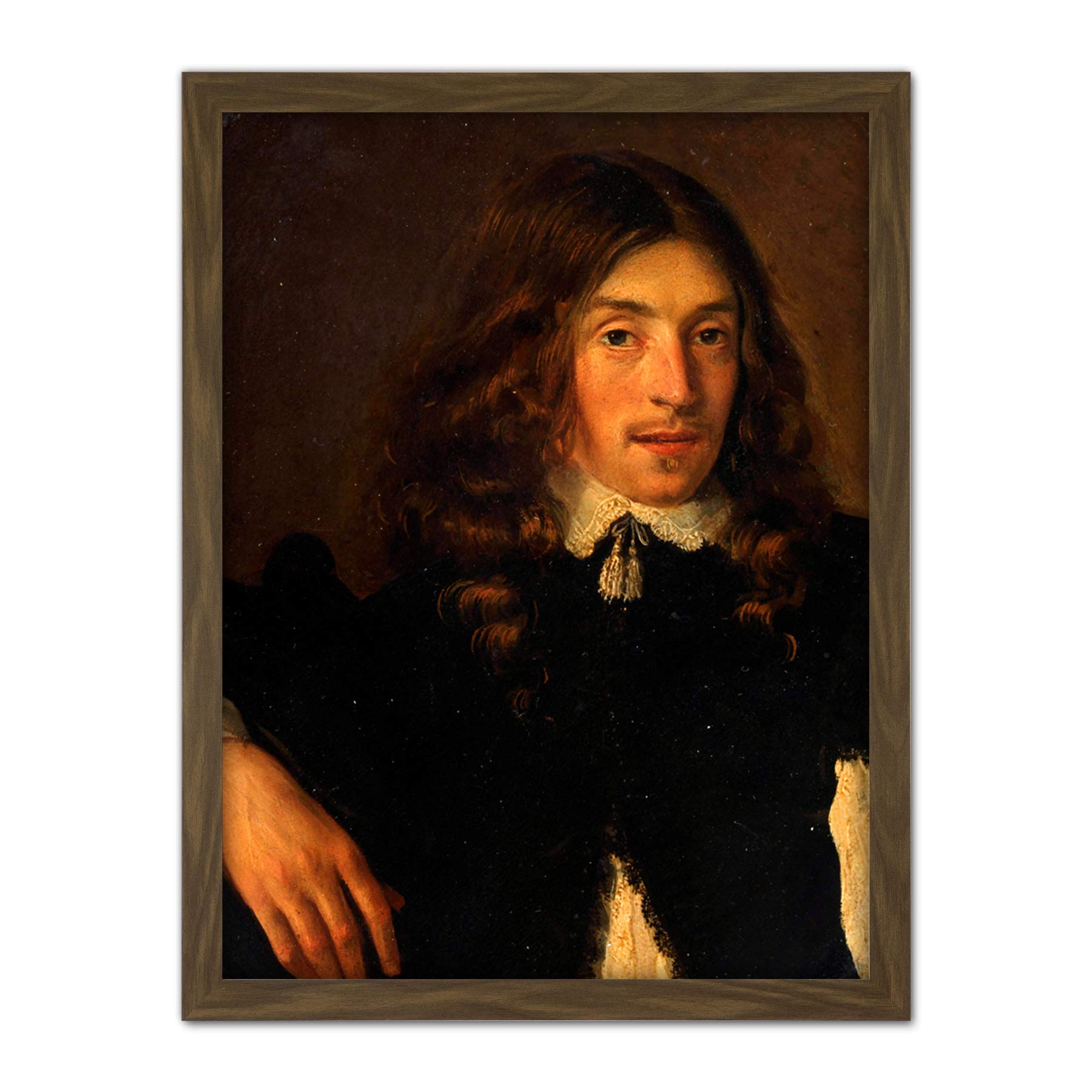 Artery8 Gerbrand Ban Portrait Of A Young Man Painting Artwork Framed Wall Art Print 18X24 Inch