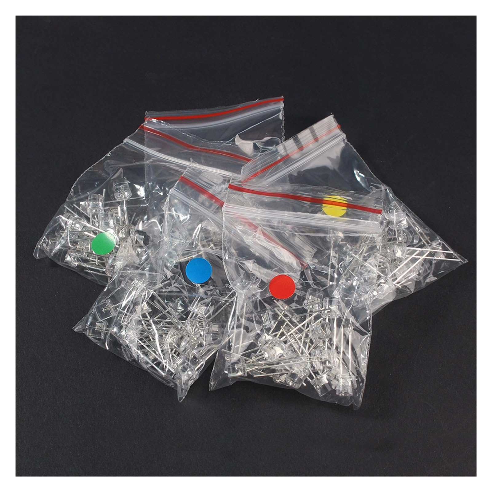 WHWRCADV 10 PCS Transparent LED Lamp 5MM LED Diodes Red Yellow Blue Green White F5 Flat LED Lighting DIY 5 Color(Blue)