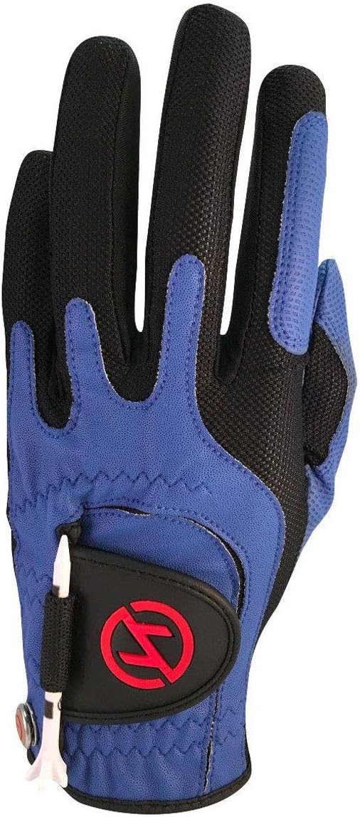(Left, Blue) - Zero Friction Men's Compression-Fit Synthetic Golf Glove, Universal Fit One Size