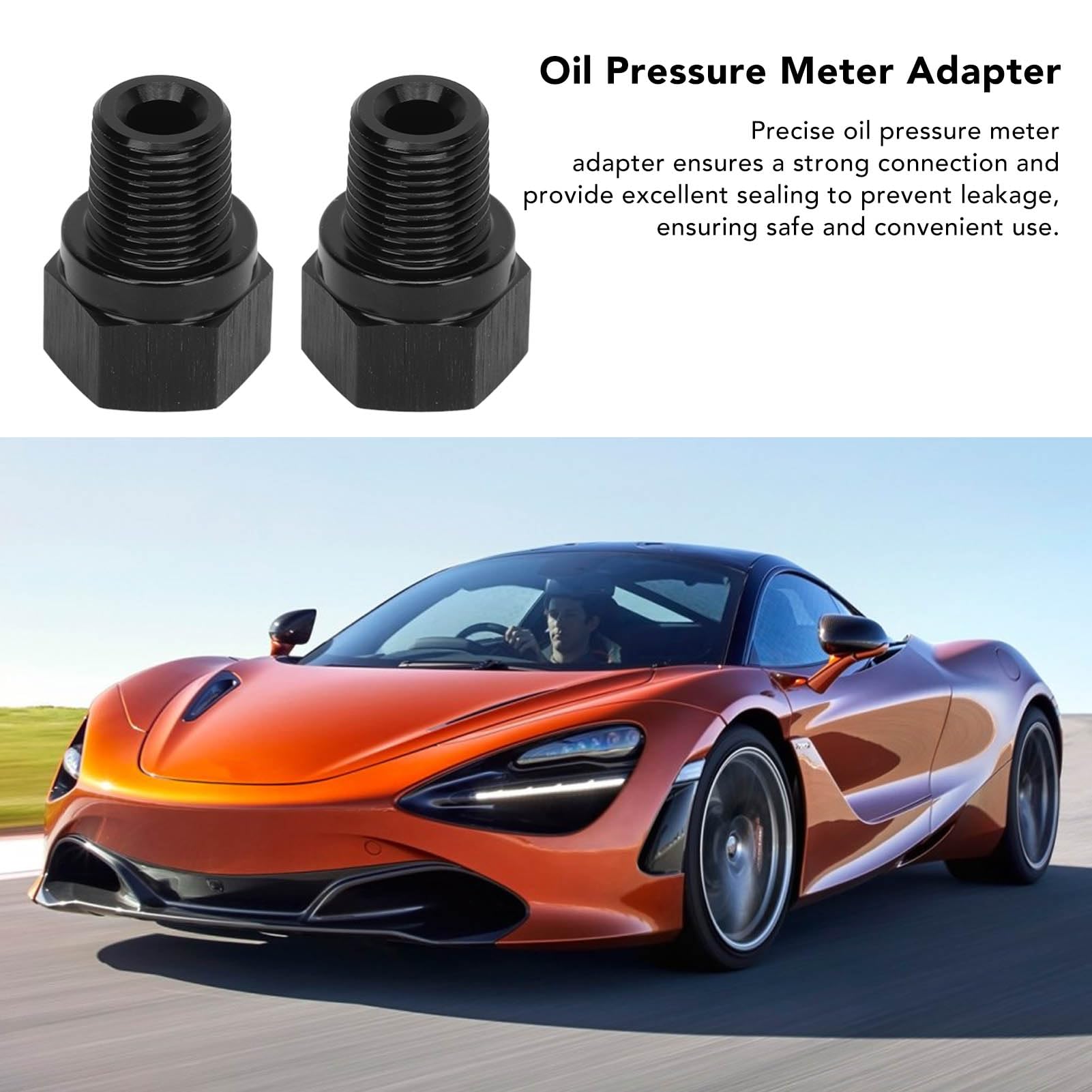 Engin Swap Adattatore Sensore Pressione Olio, 2 Pezzi 1/8 Pollici NPT Maschio a M10 X 1.0 Femmina Adattatore per Decollo Manometro Olio in Lega di Alluminio per Veicolo