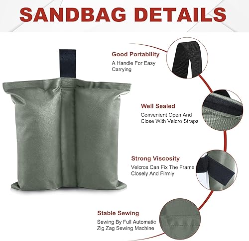 Miniatura 62 de ABCCANOPY - Bolsas de arena para toldos, paquete de 4 unidades (borgoña)