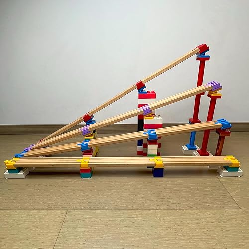 Miniatura 4 de Accesorios de madera para riel de tren, 20 piezas de conectores de madera para riel, compatibles con todas las principales marcas de tren de madera,