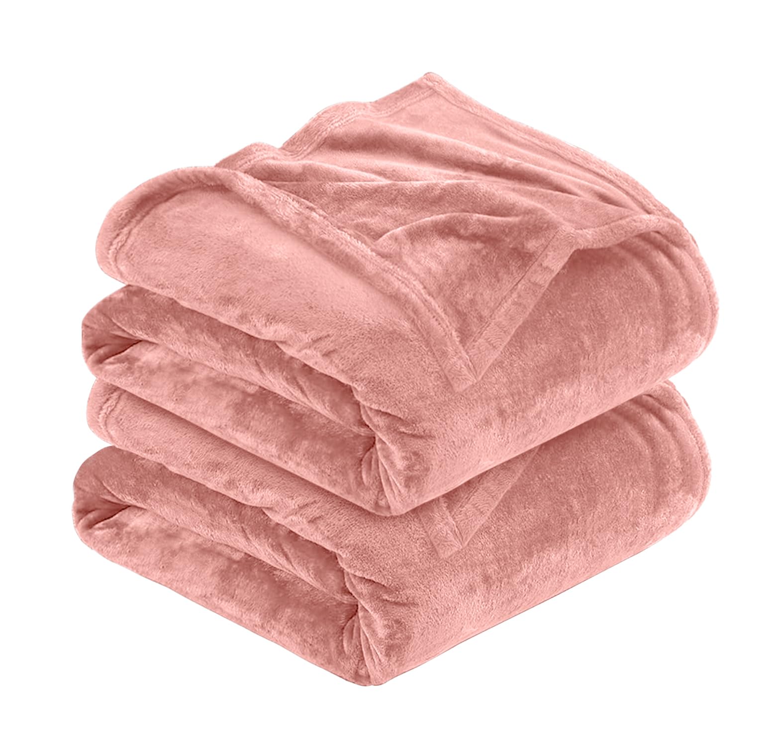 MOONLIGHT20015 Silk Touch Warm 2 Pack Fleece Blankets - 400 GSM Throws for Sofa Fluffy Blanket Bed Throw for Bedroom, Couch, Travel, Kids, Bedroom Accessories Pink, King (230 X 270CM) — image 1