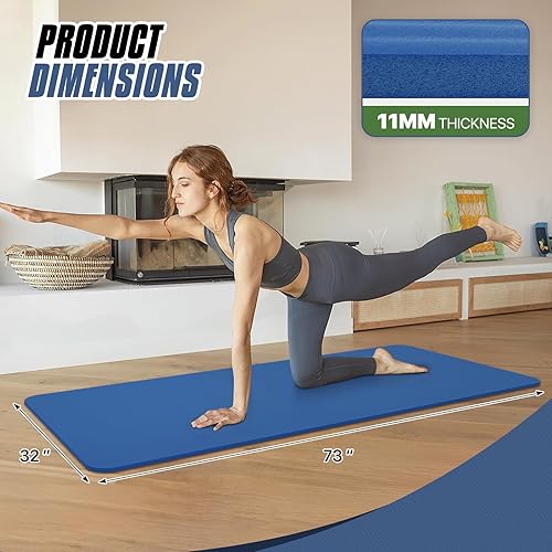 Miniatura 2 de MADOG Tapete de yoga de 12 pulgada de grosor con correa de transporte, espuma NBR antidesgarro de alta densidad