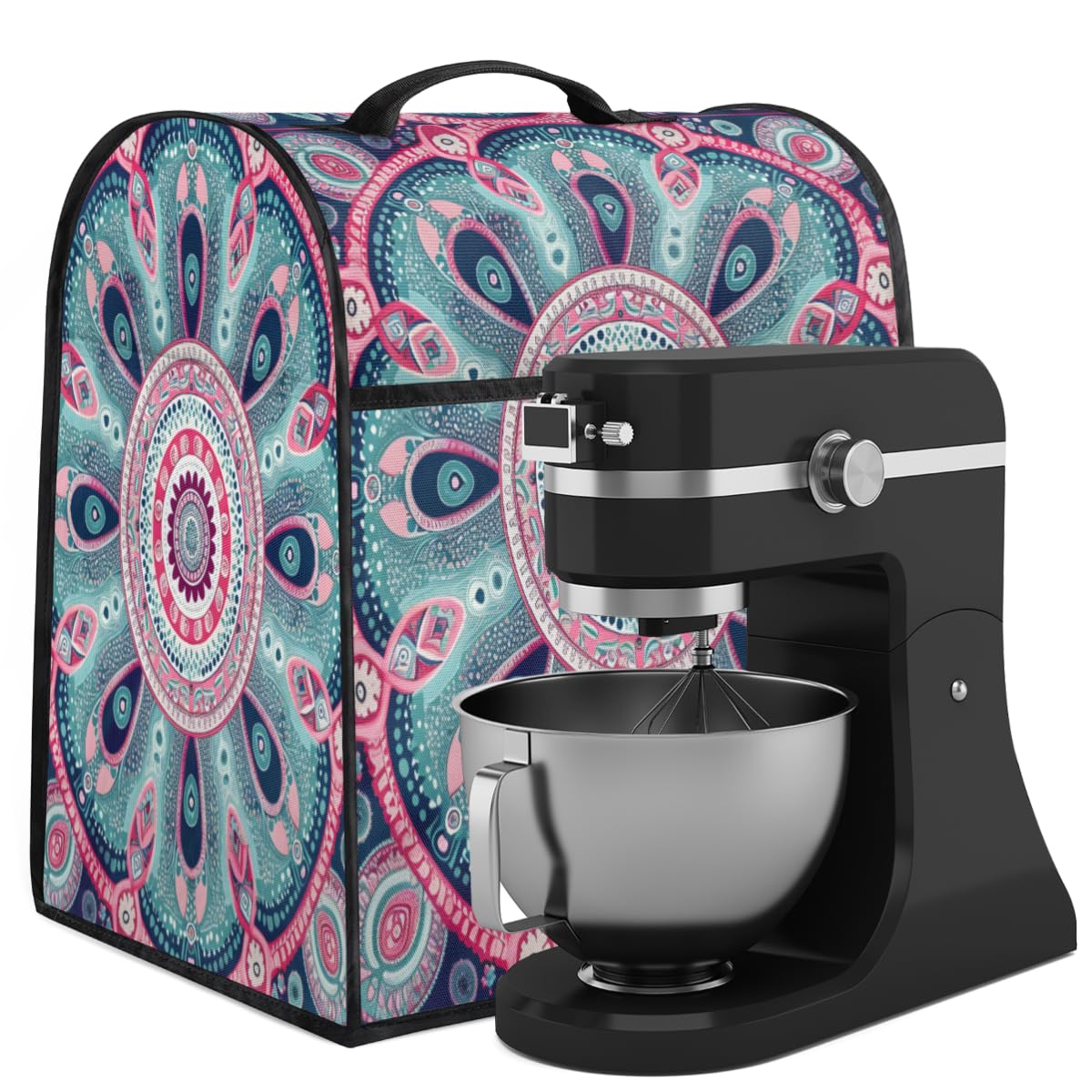 Coffee Maker Cover Bohemian Mandala Kitchen Appliance Covers Small Appliance Covers Blender Cover Juicer Cover Dust Covers for Kitchen Appliances with Top Handle and Pockets,Washable,B719