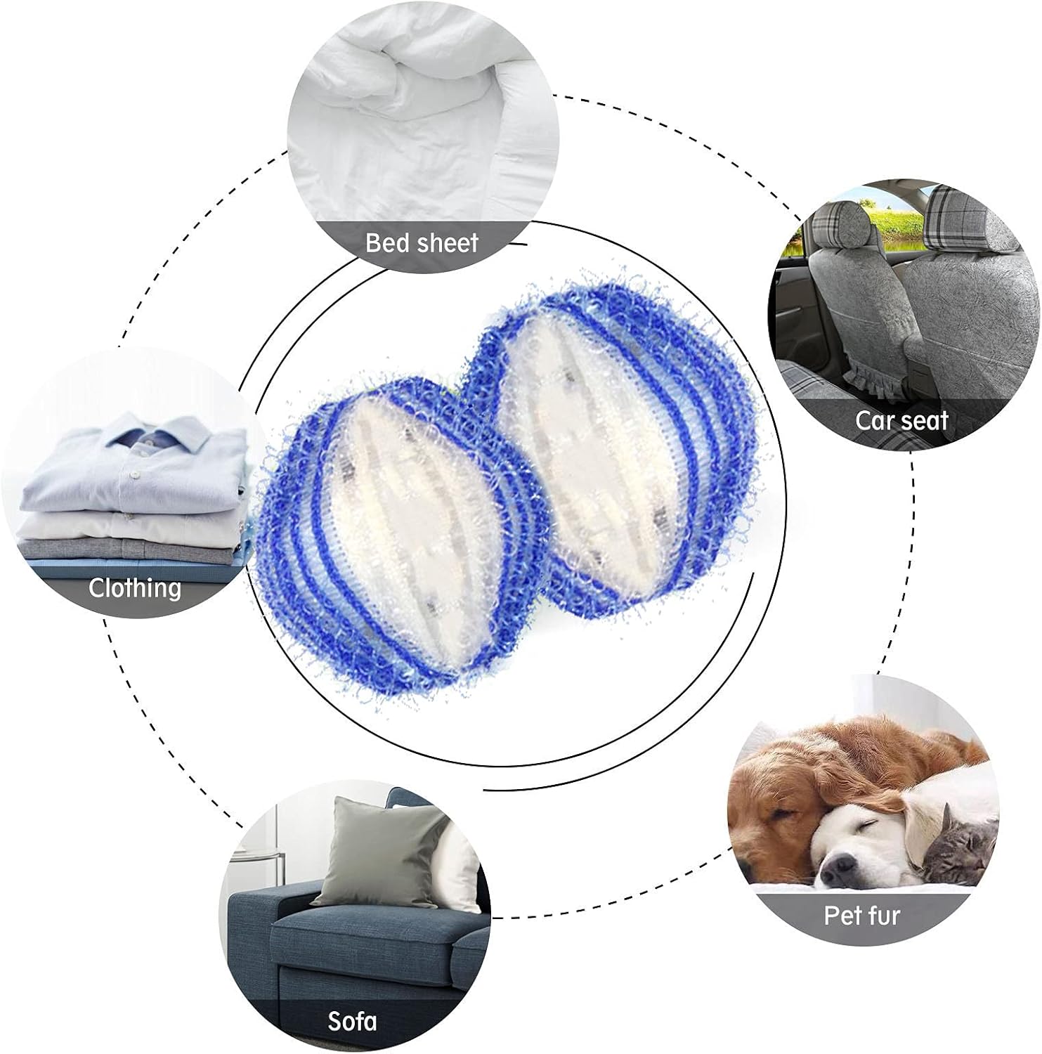 Pet Hair Remover for Laundry, 12PCS Reusable Lint Remover Balls for Laundry, Pet Hair Remover-Washing Machine Lint Remover - Fur Remover for Laundry,Bedding,Clothes（Blue） : Health & Household