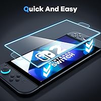 Vista 2 de AACL Protector de pantalla para Nintendo Switch 2 2025 [7.9 pulgadas], película de vidrio templado, ultra transparente, paquete de 2