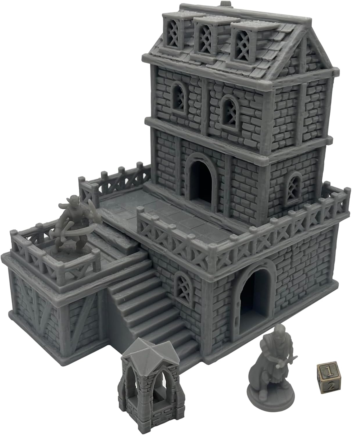 Middle-Ages Buildings Terrain Scenery for 18mm and 28mm Miniature Tabletop Wargames, 3D Printed and Paintable (18mm Scale)