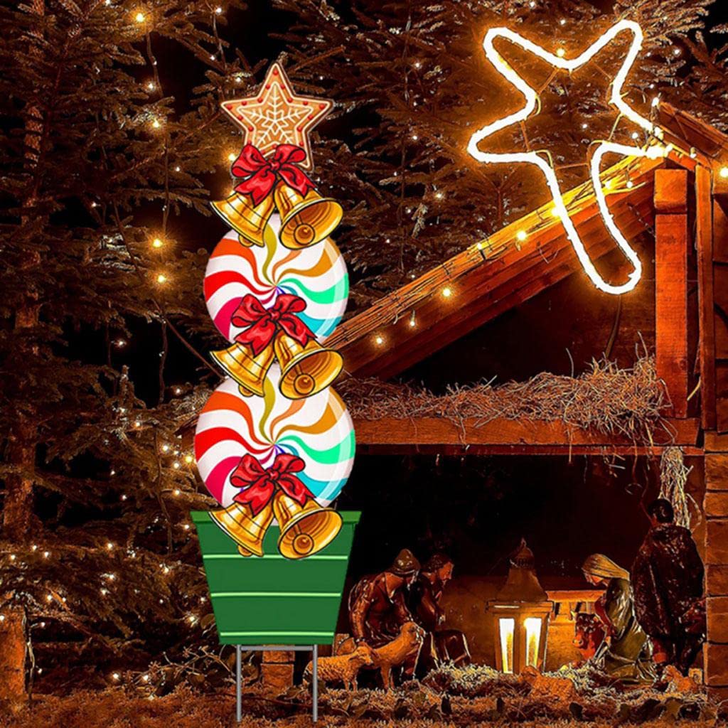 LICHTS Christmas Yard Signs Stakes Decorations Outdoor Garden Signs for Christmas A-image-32