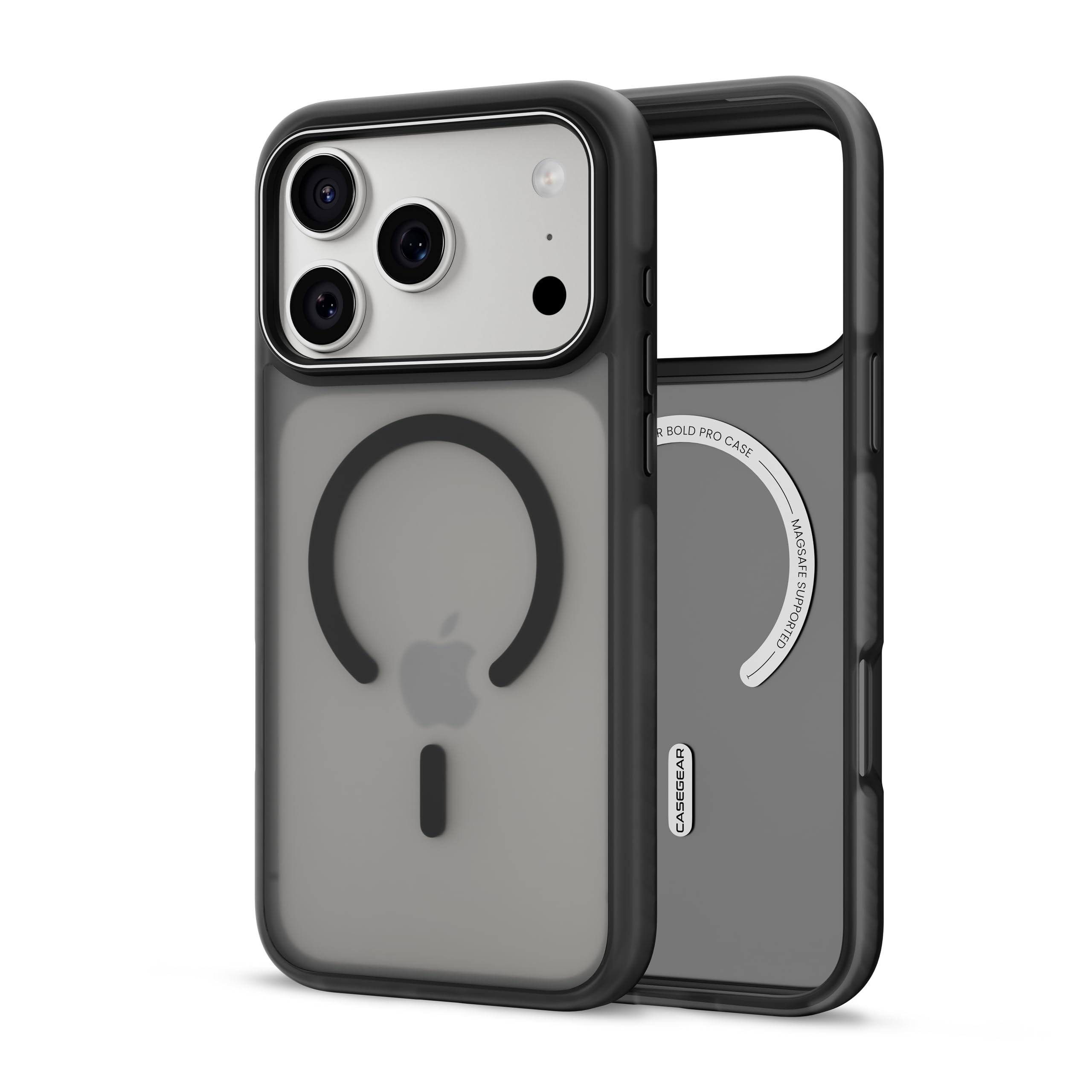 CASEGEAR Bold Pro Back Cover Case Compatible with iPhone 17 Pro | 14.8 Feet Drop Protection | Compatible with MagSafe | 360° Complete Protection | Shockproof & Scratch Resistant | Black-image-0