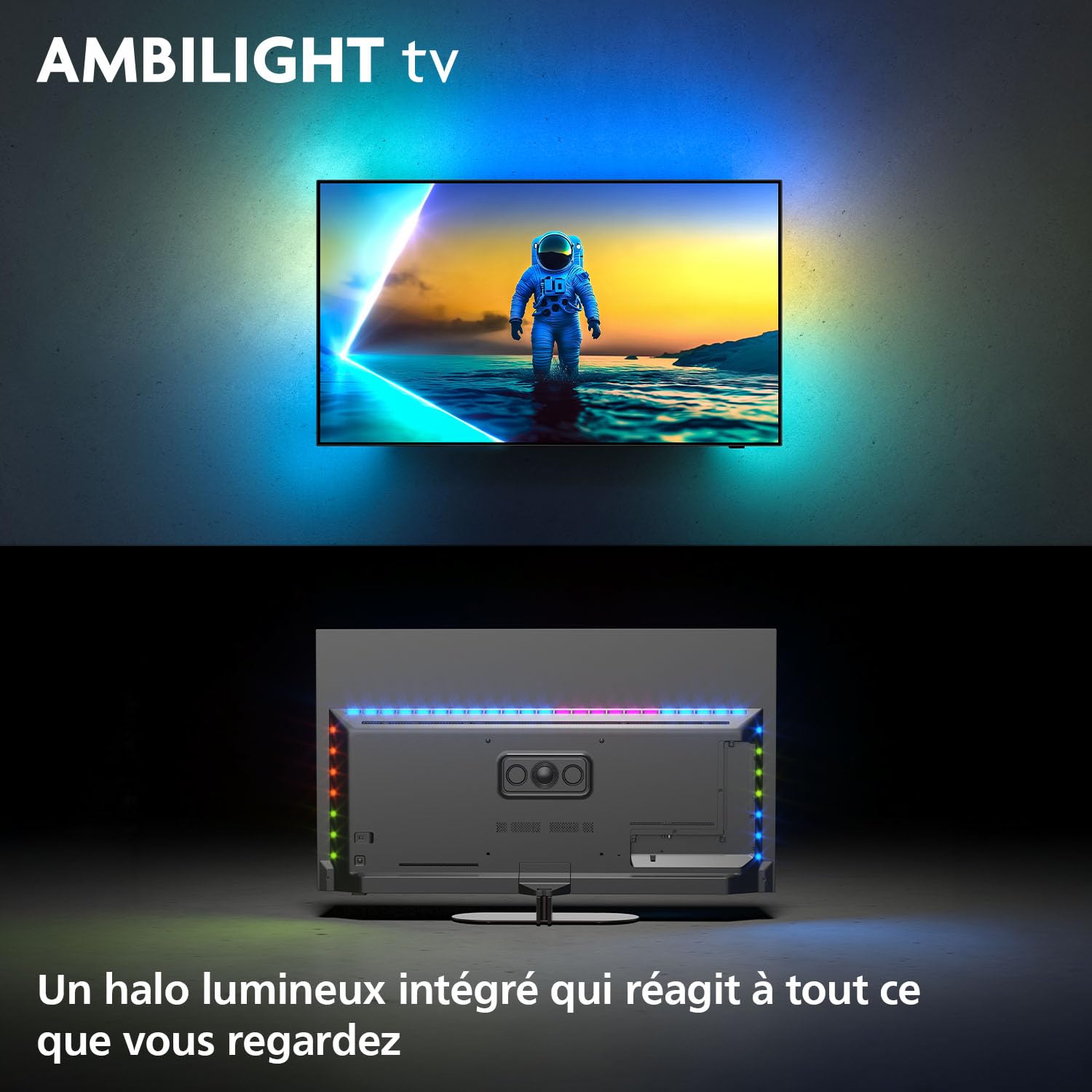 Philips Ambilight 48OLED810 4K OLED Smart TV, écran 48 ", avec Moteur Perfect Picture Engine Ultra HD, Titan OS, Dolby Vision et Atmos Sound Fonctionne avec Alexa et Google Assistant Vocal