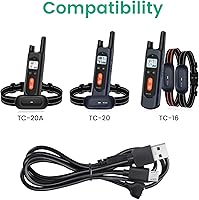 Vista 2 de Paquete de 2 cargadores de repuesto para collar de entrenamiento de perros NVK, cable de carga magnético para collar de choque UKE, negro