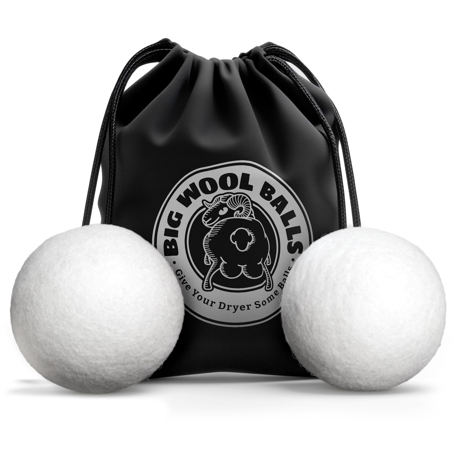 XXL 4in Wool Dryer Balls – Twice The Size of XL | 100% Organic New Zealand Wool | Shorten Drying Time | Reduce Static & Wrinkles Fast (by BigWoolBalls