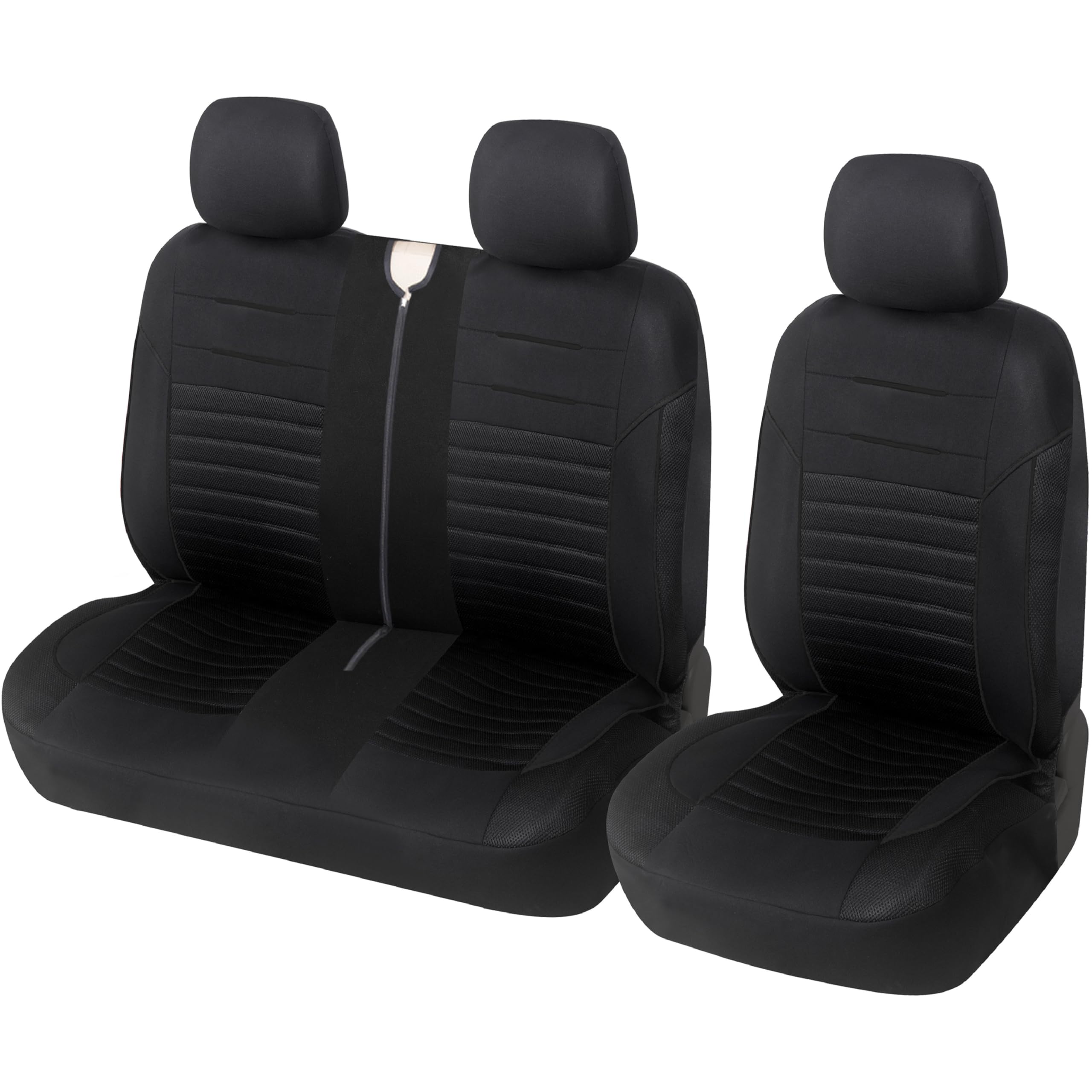 Upgrade4cars Fundas Asientos Delanteros para Furgoneta | Cubiertas Protectoras Universales Van en Negro