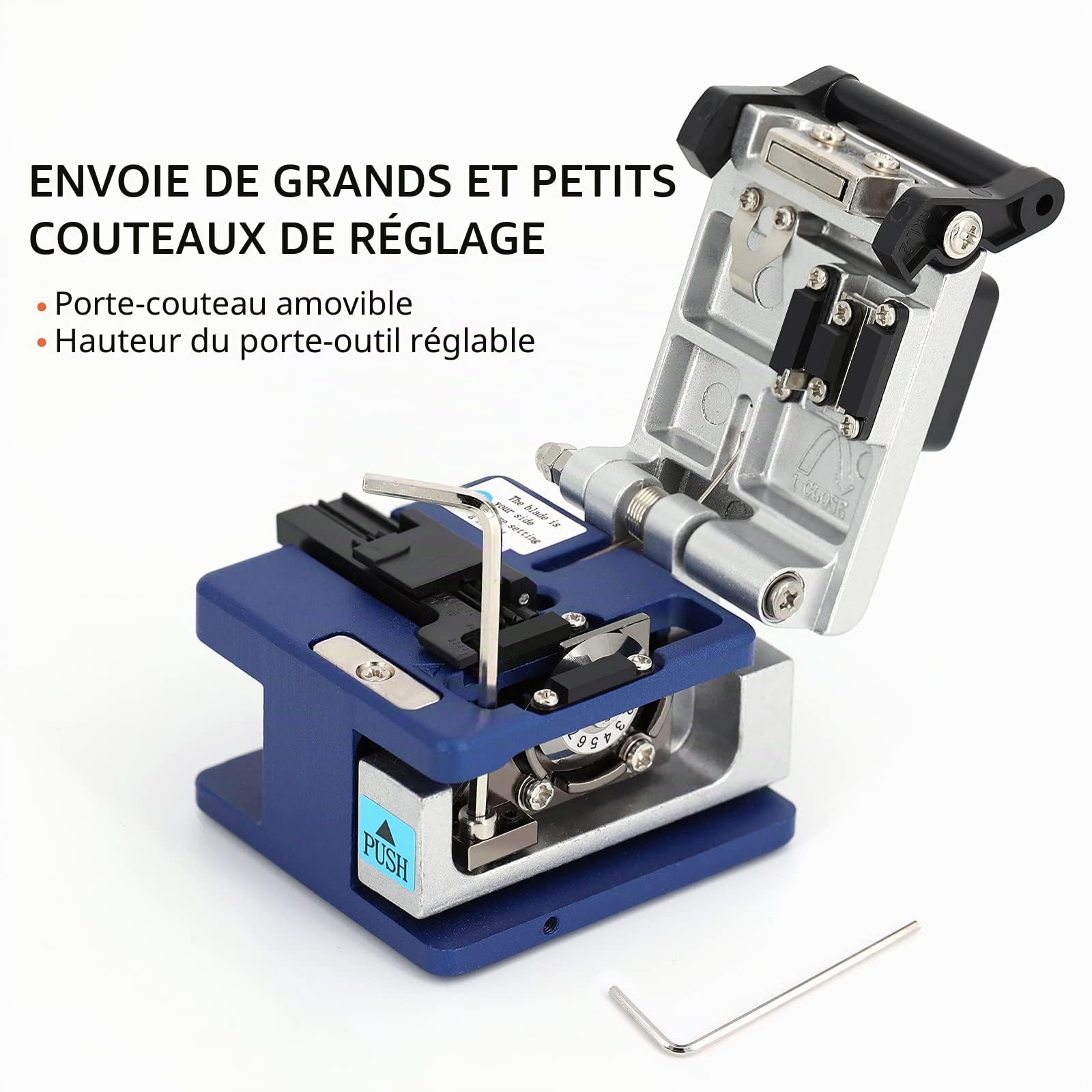 Cliveuse fibre optique FC-6S pour Sumitomo – avec 36000 coupes et revêtement, diamètre : 250 um – 900 um, lames 12 positions, matériel fibre utilisé en FTTH.