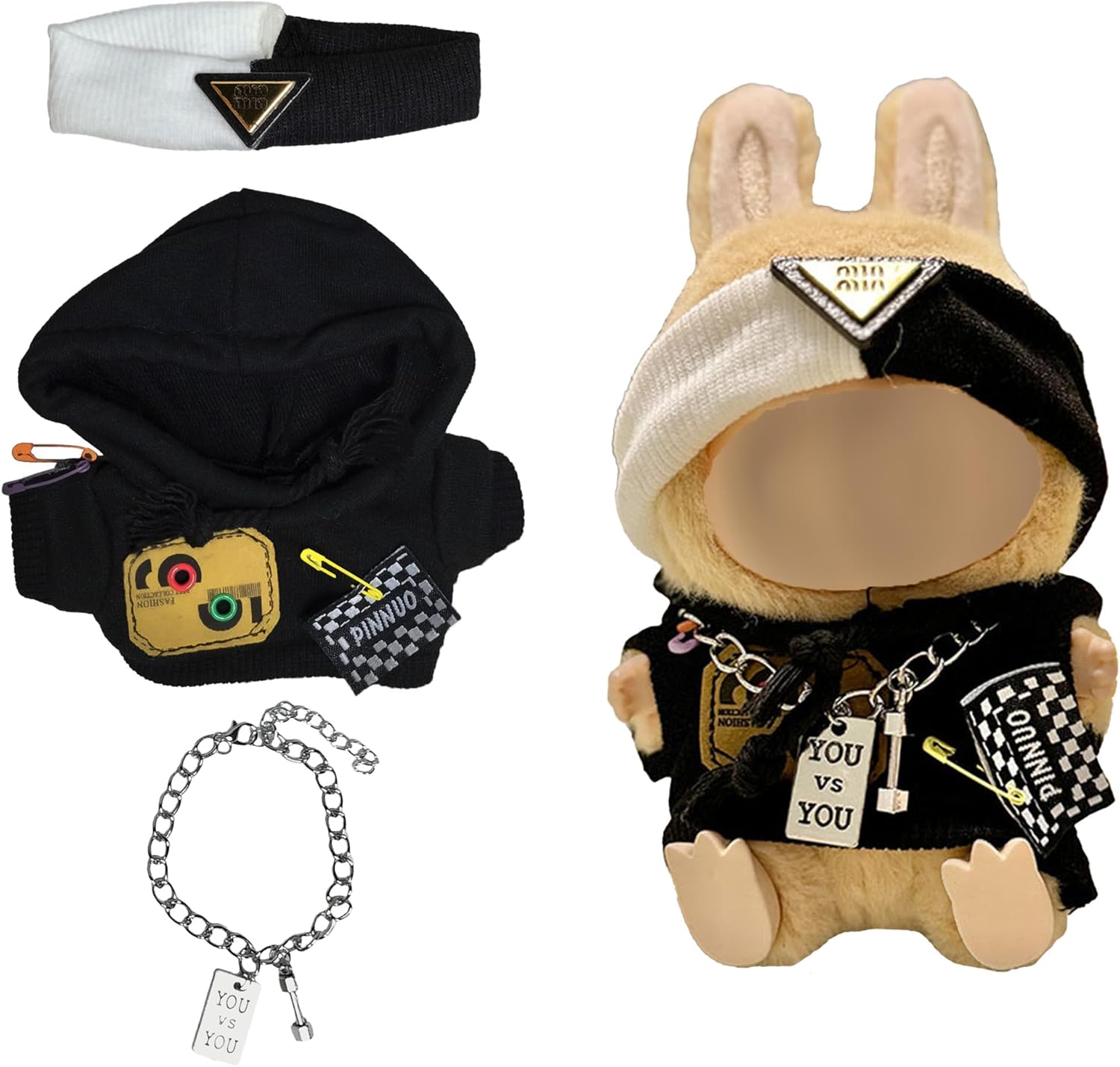 Clothes for LABUBU Outfits(No Doll) 15/17cm La Bubu Doll Clothes Set with Accessaries Stylish Dress-Up Set for La Boo-Boo
