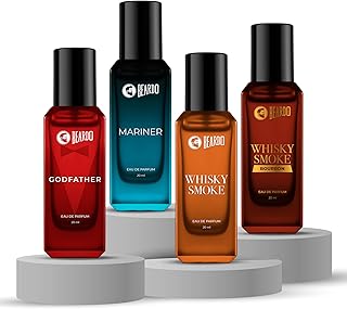 Beardo The Ultimate 4 – Whisky Smoke, Bourbon, Godfather & Mariner Perfume Set for Men (20ml x 4) | Long Lasting Fragrance Price In India
